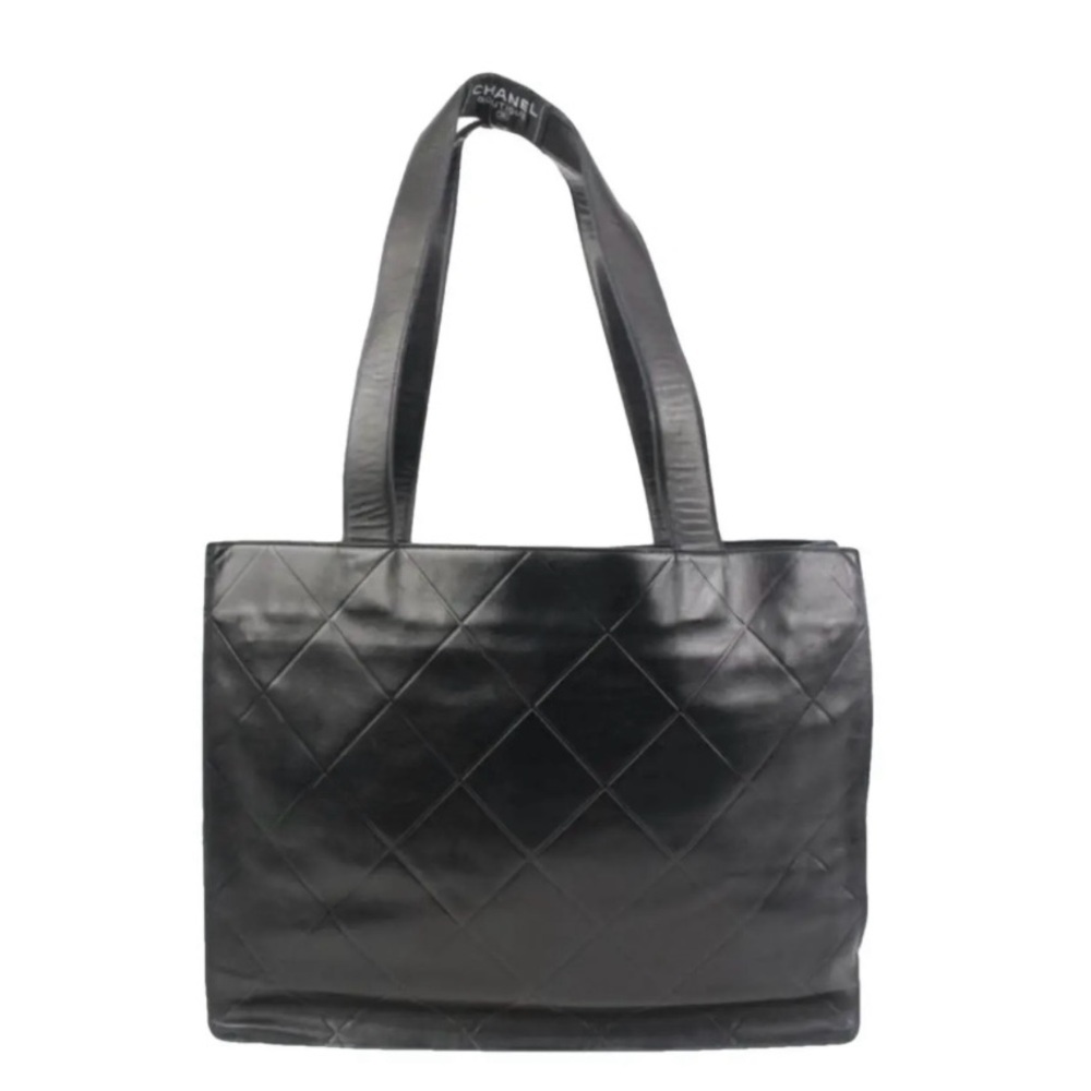 🥳 Chanel vintage black leather tote By Karl Lagerfeld.